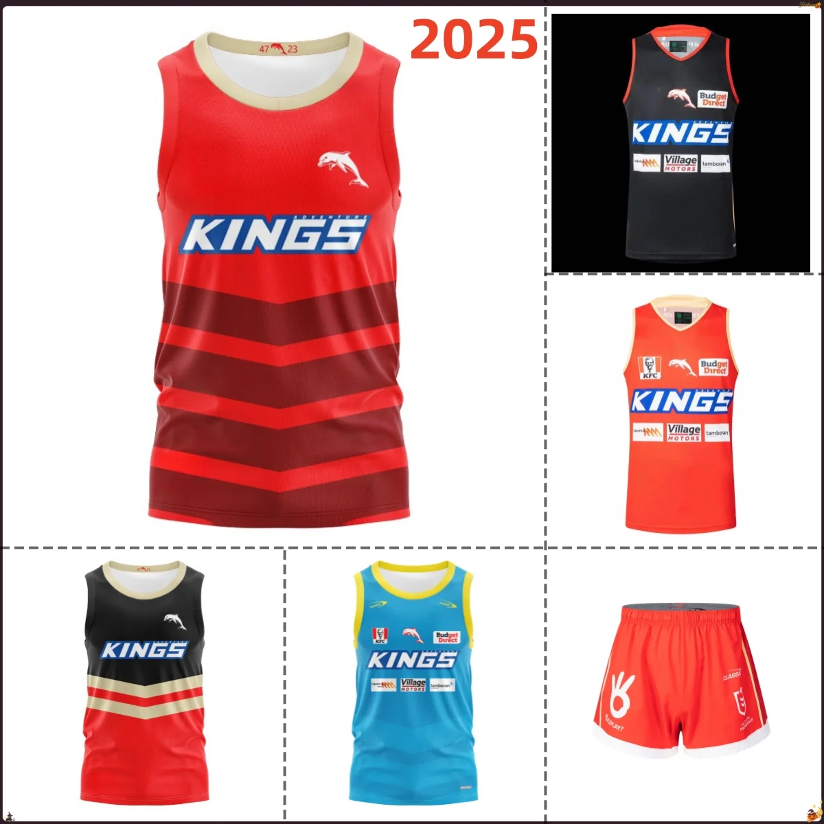 Radcliffe Dolphins 2025 Home Jersey/Redcliffe Dolphins 2025 Red Gym Shorts sizes；s-5xl