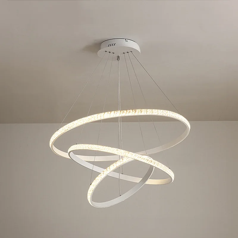 Lámpara colgante LED circular minimalista de 3 anillas - Lámpara nórdica para sala de estar/dormitorio/isla de cocina