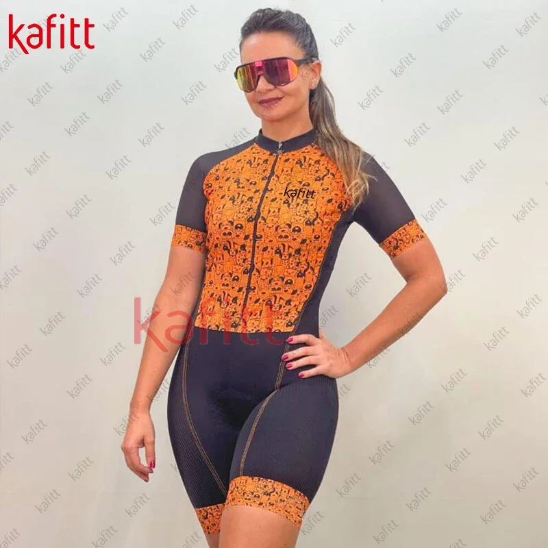 Women's Short Sleeve Bicycle Bodysuit Set Elegant Kafit Promotion Summer Mountain Bike Trithlon Bike Riding Apparel