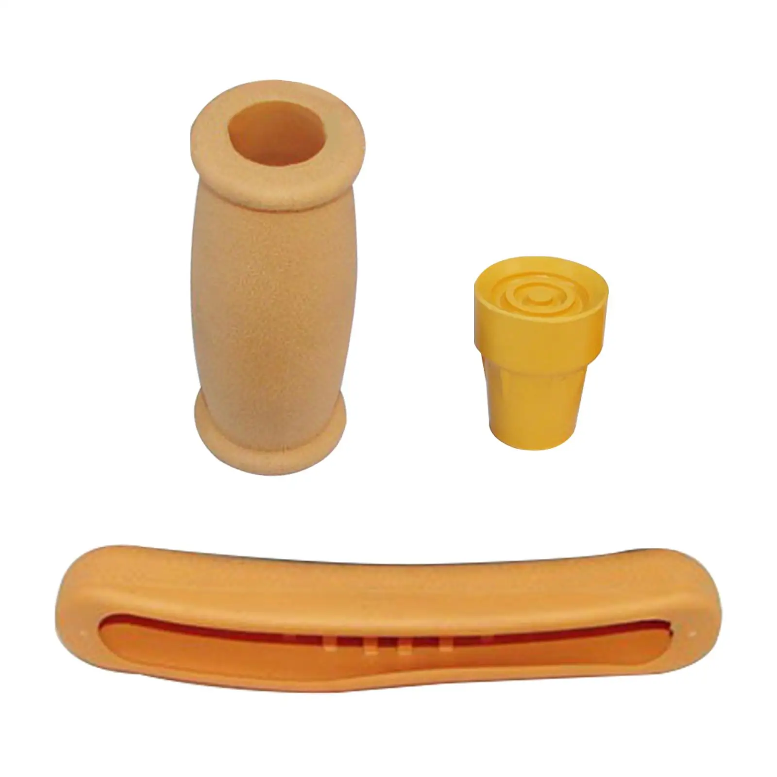 Crutch Parts Replacement Kit with Armrest Cushion Handle Cover and Anti Skid Rubber Base for Folding Walking Crutches