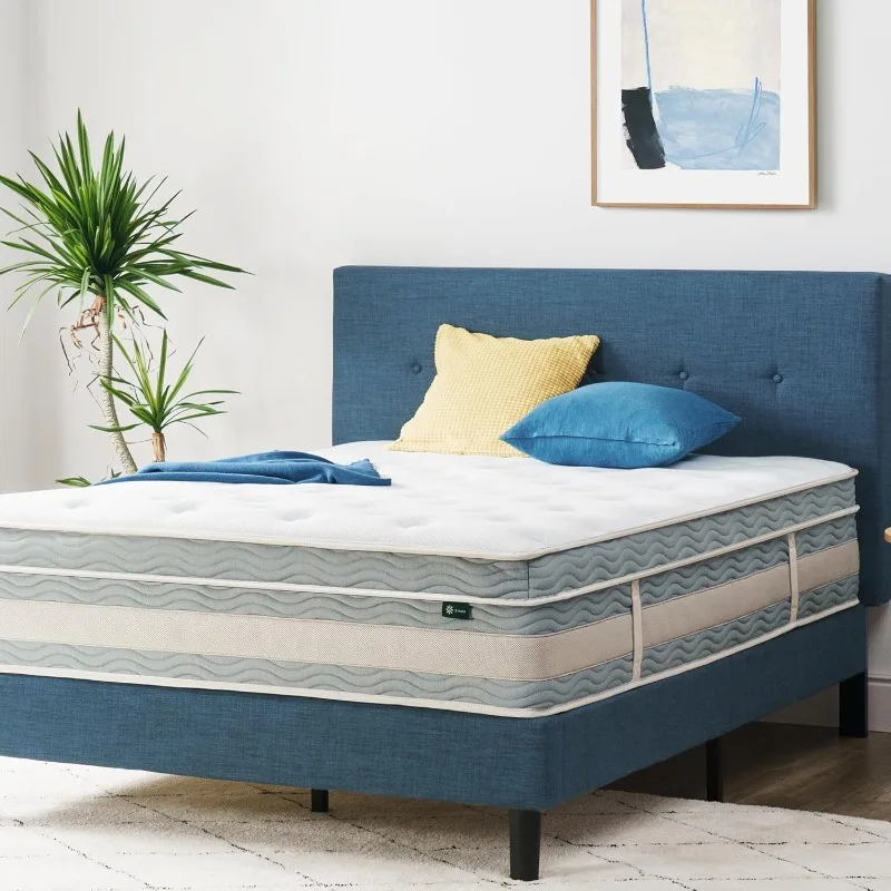 

14 Inch Cooling Comfort Support Hybrid Mattress, Fiberglass Free, Medium Plush, Cooling Motion Isolation, Mattress in A Box