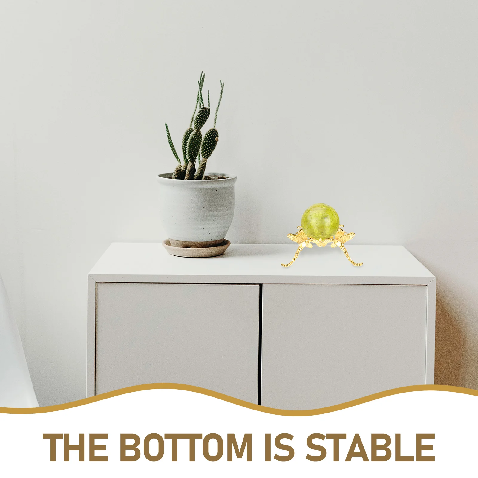 

Sphere Stand Metal Display Holder with Dragonfly Shape for Crystal Ball Decoration in Home Office Desktop Arrangement
