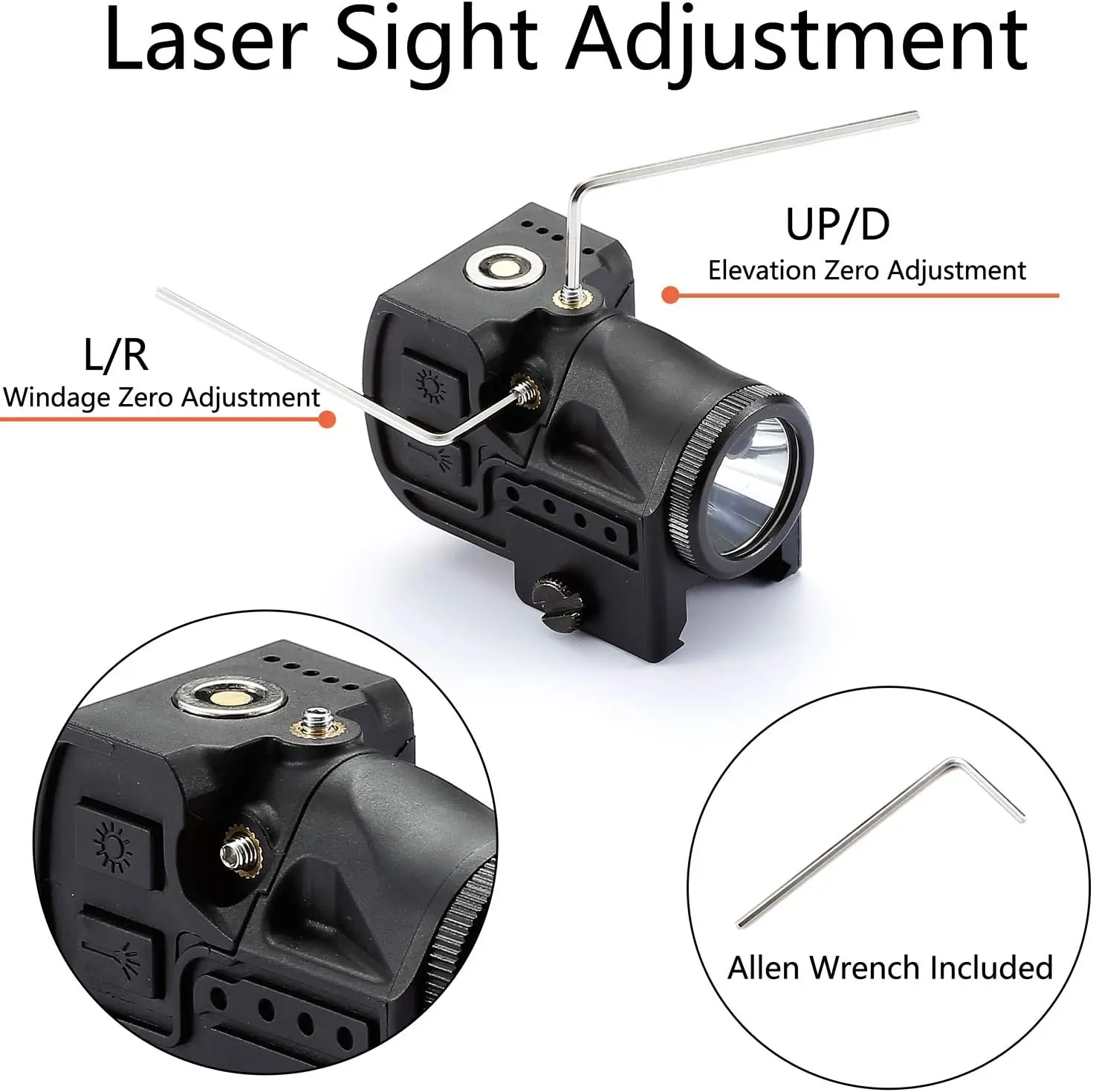 Pistol Airsoft Gun Lasers with Magnetic Charging and Strobe FunctionPistol Flashlight Laser with 20mm Picatinny rail