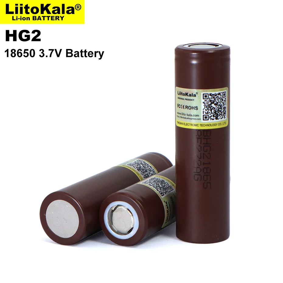 16PCS Liitokala 18650 Rechargeable Battery HG2 3000mAh 3.6V Lithium Continuous Discharge 20A Dedicated Electronic Power  Battery