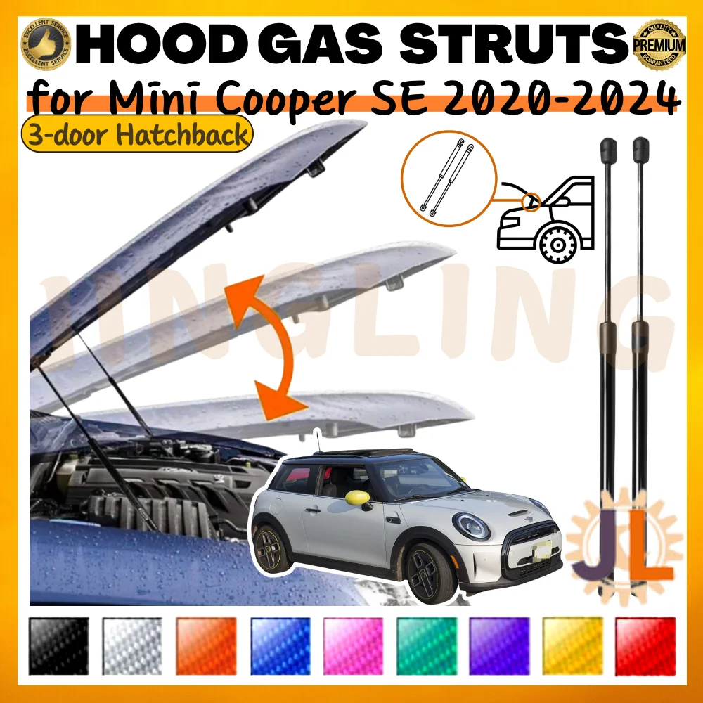 

Qty(2) Hood Struts for Mini Cooper SE 3-door Hatchback 2020-2024 Front Bonnet Lift Support Gas Springs Shock Absorbers