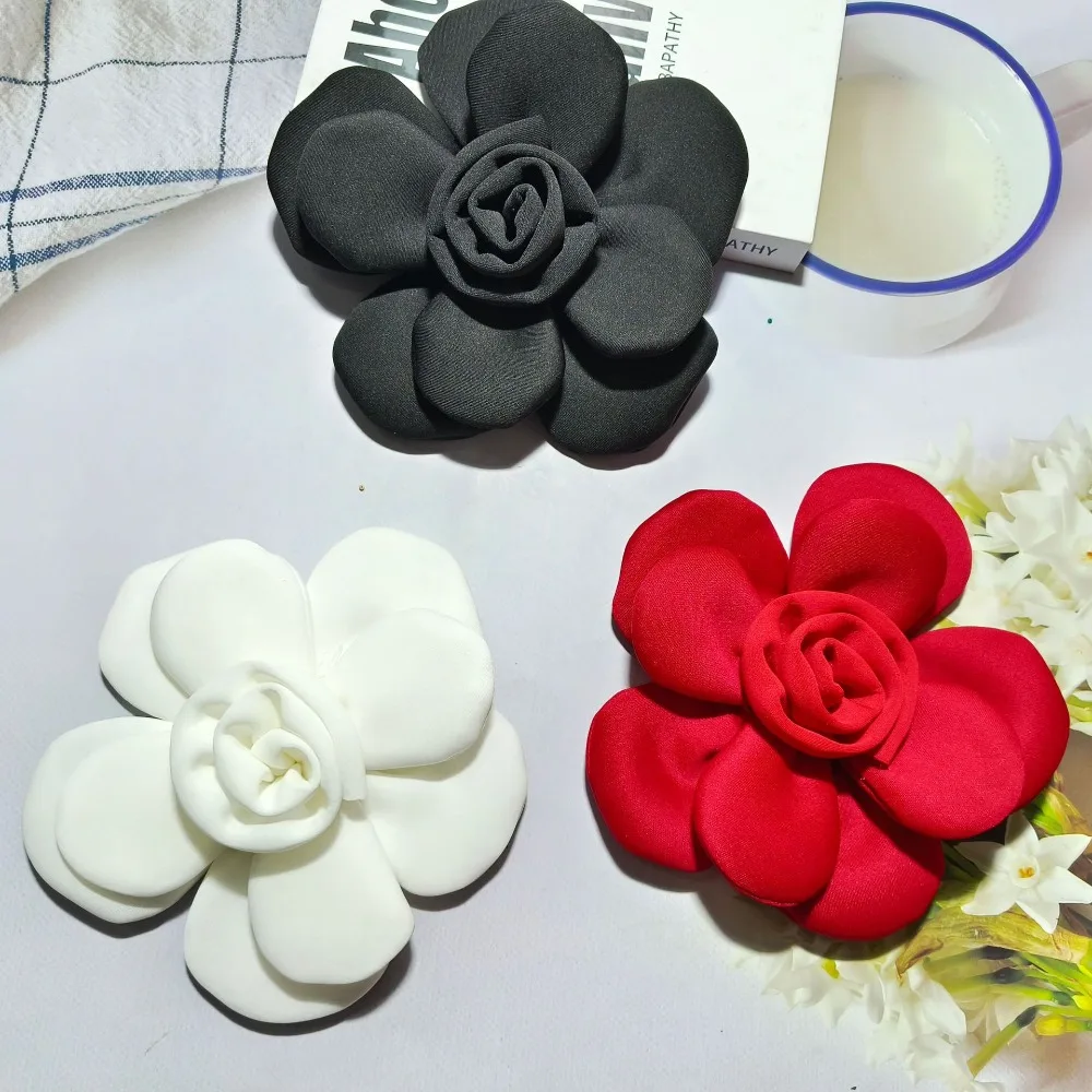 

Fashion Large flowers Collar Flower Handmade Cloth Fabric 3D Flowers DIY Sew Design Accessories Wedding Party