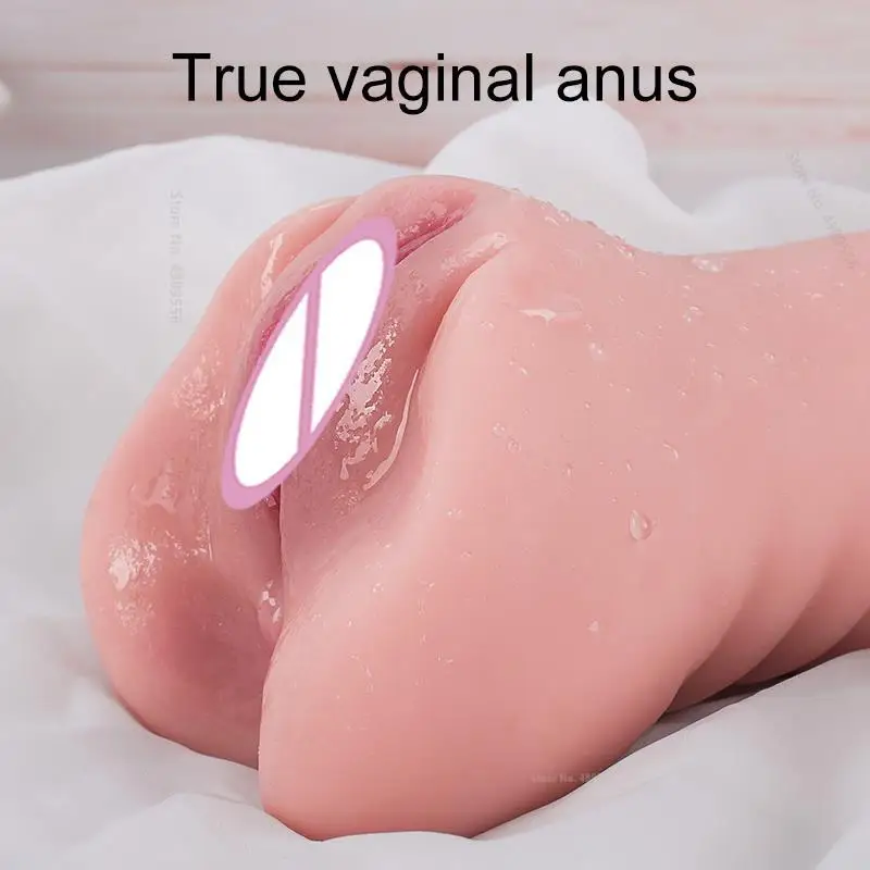 Sex Toys For Men Soft Silicone 2 In 1 Can Pussy Artiflcial Vagina Male Masturbator Man Fake Vagina¨sex Toy Double Channels Adult