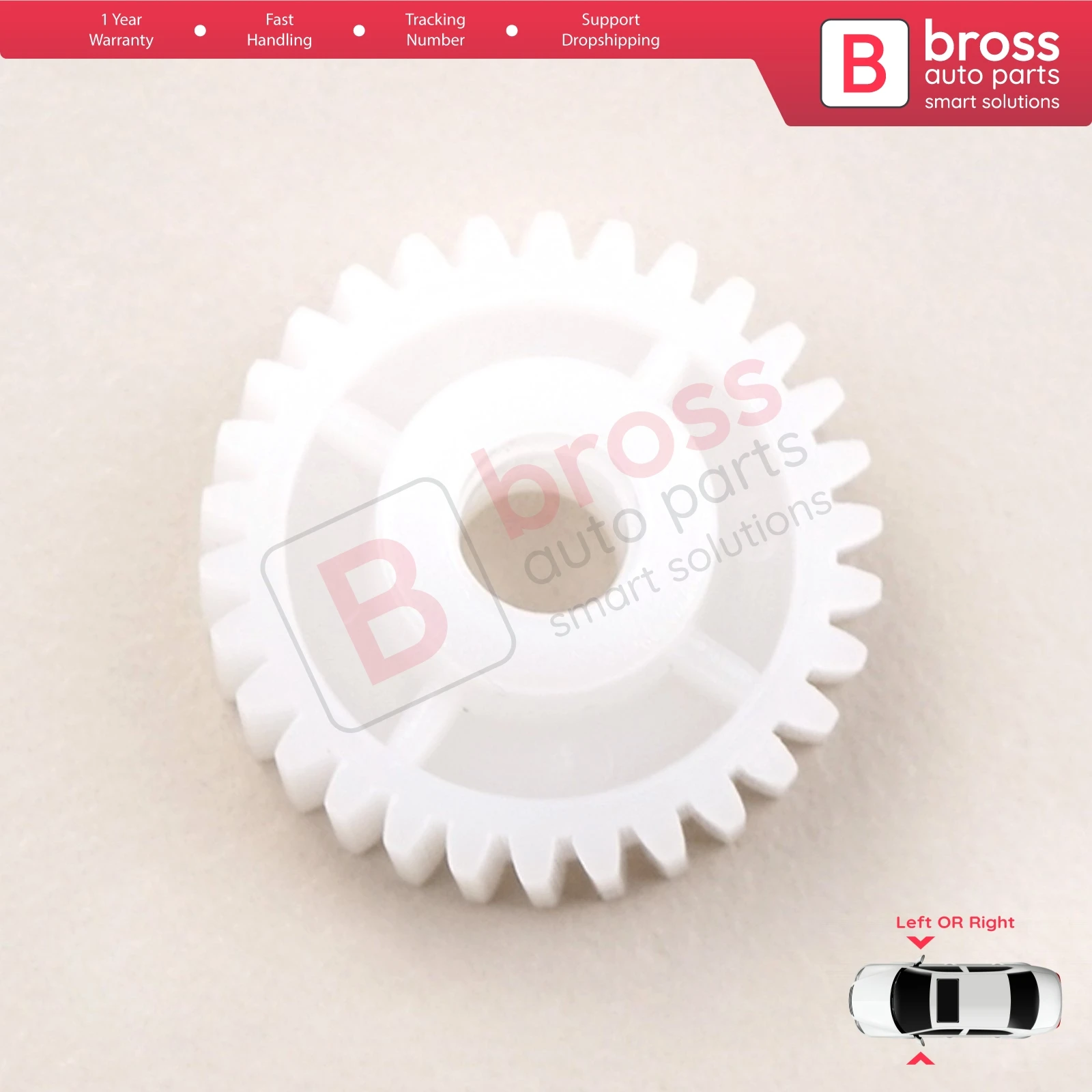 Bross BGE590 Electrical Side Wing Mirror Folding Motor Repair Gear 30 Teeth for Hyundai i30 Outer Diameter:16mm Hole Dia: 3.7mm