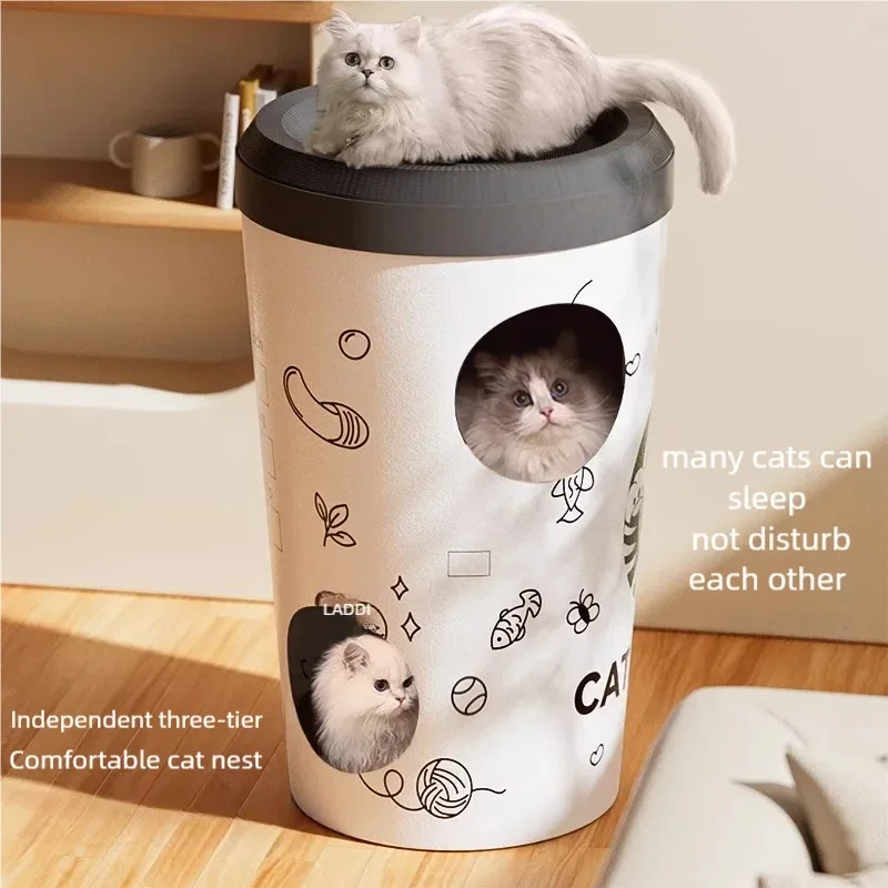 

Double layer cat scratch board, integrated cat nest, durable and non shedding corrugated paper, super large cat supplies, cat cl