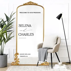 Welcome To Our Wedding Mirror Window Sign Decal Customizable Design Names Vinyl Wedding Party Decor Sticker Removable Mural Q074