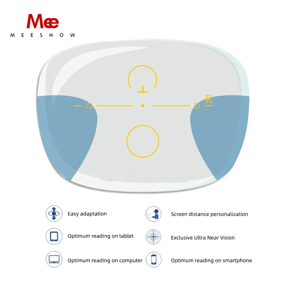 Meeshow lensa progresif, lensa Digital seri bisnis lensa mata multifokal optik kaca verifokal