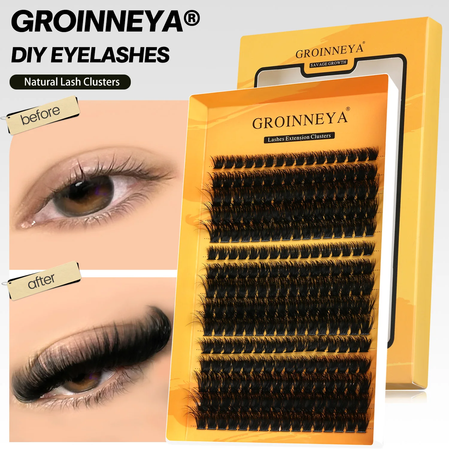 DIY Eyelash Extension C Curl Long Individual Lashes, Mixed Tray