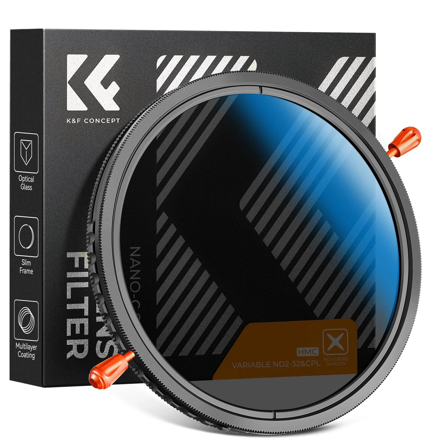 

K&F Concept Nano-C Variable ND Filter (1-5 Stop) and CPL 2 in 1 VND Filter for Camera Lens Filter 49 52 55 58 62 67 72 77 82mm