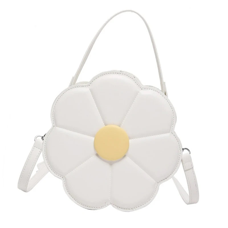 Trendy Flower Shaped PU Leather Crossbody Bag With Adjustable Strap Shoulder Bag