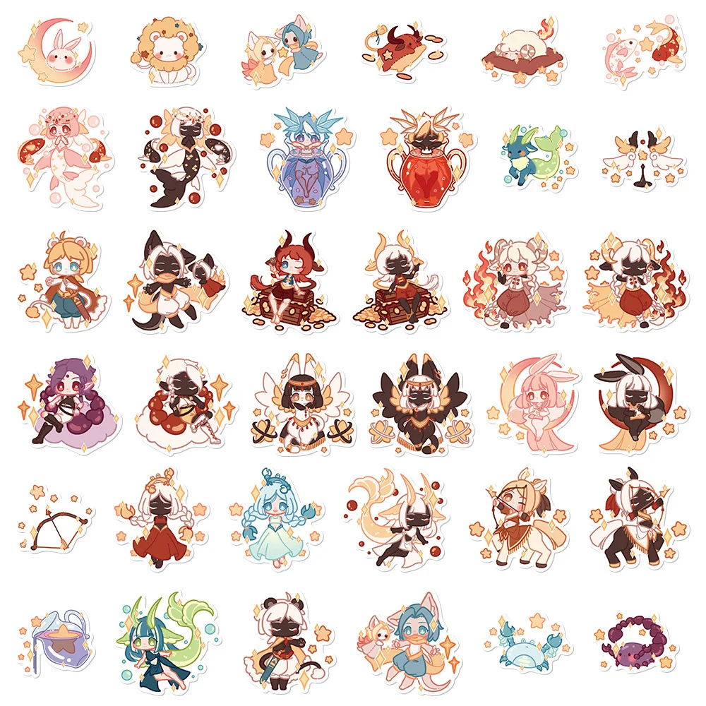 10/36psc Cute Cartoon Constellation Stickers Kawaii Aesthetic Decals Kid Toy Laptop Phone Notebook Suitcase Graffiti Sticker
