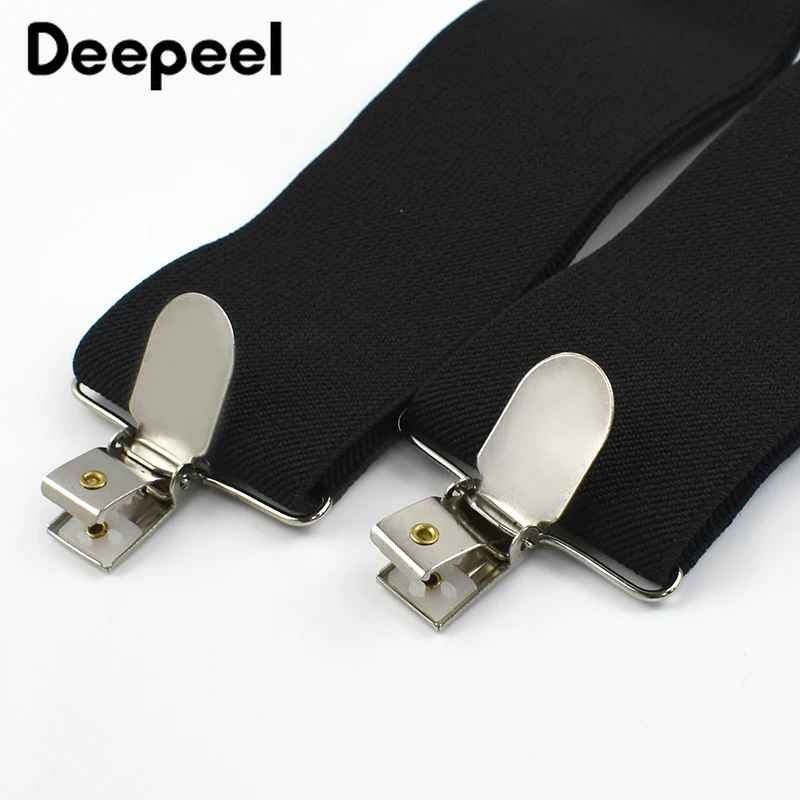 Deepeel moda 5cm de largura suspensórios masculinos adultos 4 clipes cinta ajustar elástico masculino cintas arnês homem terno calças cinto acessórios