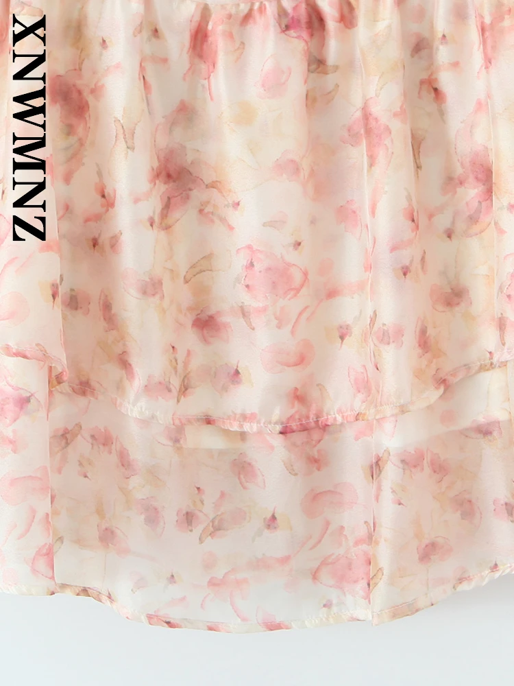 XNWMNZ 2025 Abbigliamento donna Vacanza Moda Abiti senza maniche a spalla boho Donna tracolla larga Abito plissettato Chic mini