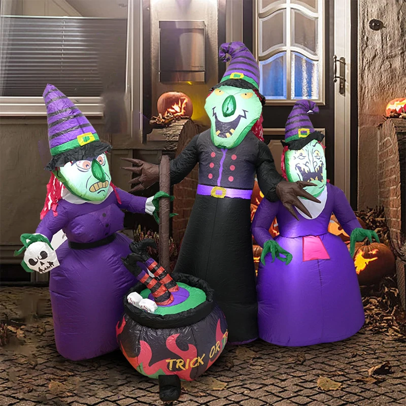 1.9m brinquedos infláveis decorações de halloween três bolhas bruxas ao ar livre indoor festa gramado quintal jardim modelo de halloween decoração