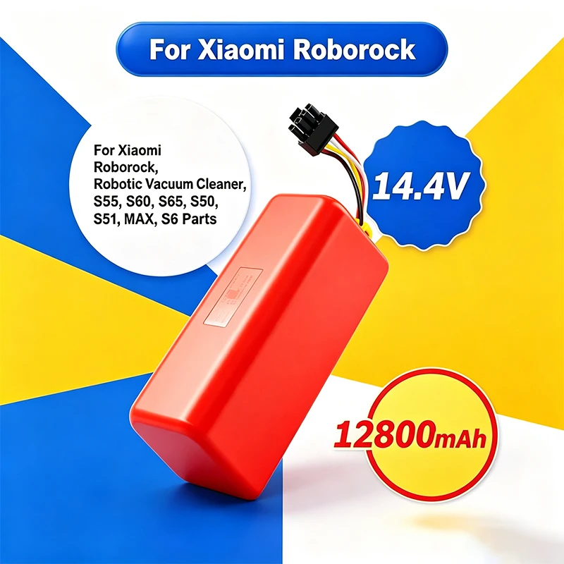 14.4V 12.8Ah/9.8Ah Robotic vacuum cleaner Battery for Xiaomi Roborock S55 S60 S65 S50 S51 S5 MAX S6 battery