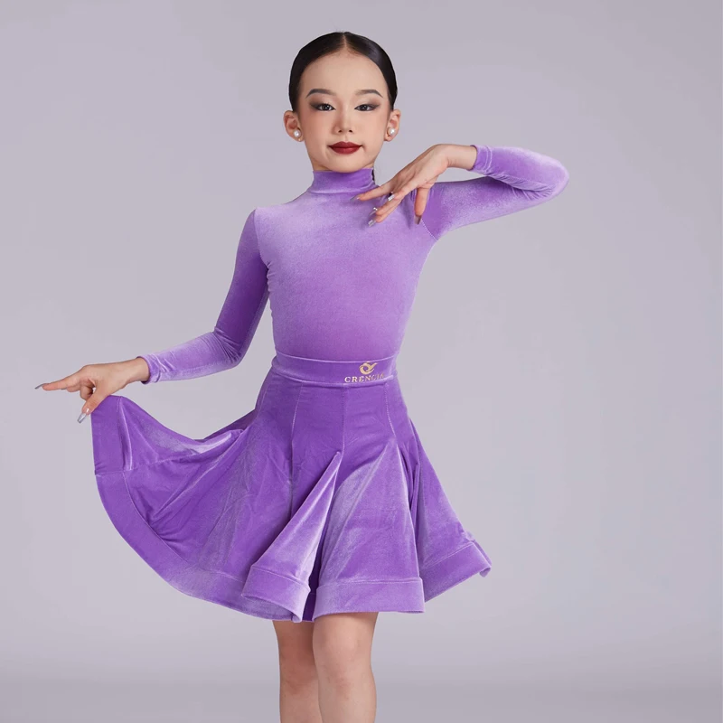 Children\'S National Standard Ballroom Dance Dresses Girls Latin Dance Performance Dress Kids Samba Rumba Dance Costume DWY10064