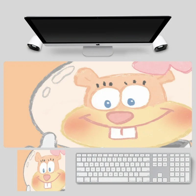 Kawaii Cartoon Mouse Pad Extra Large SpongeBob SquarePants Male and Female Office High Beauty Desk Mat Computer Keys