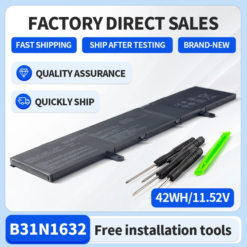 SOMI B31N1632 Laptop Battery ASUS ZenBook 14 X405 X405U X405UA 3ICP5/57/81 0B200-02540000 0B200-02540000 11.52V 42WH