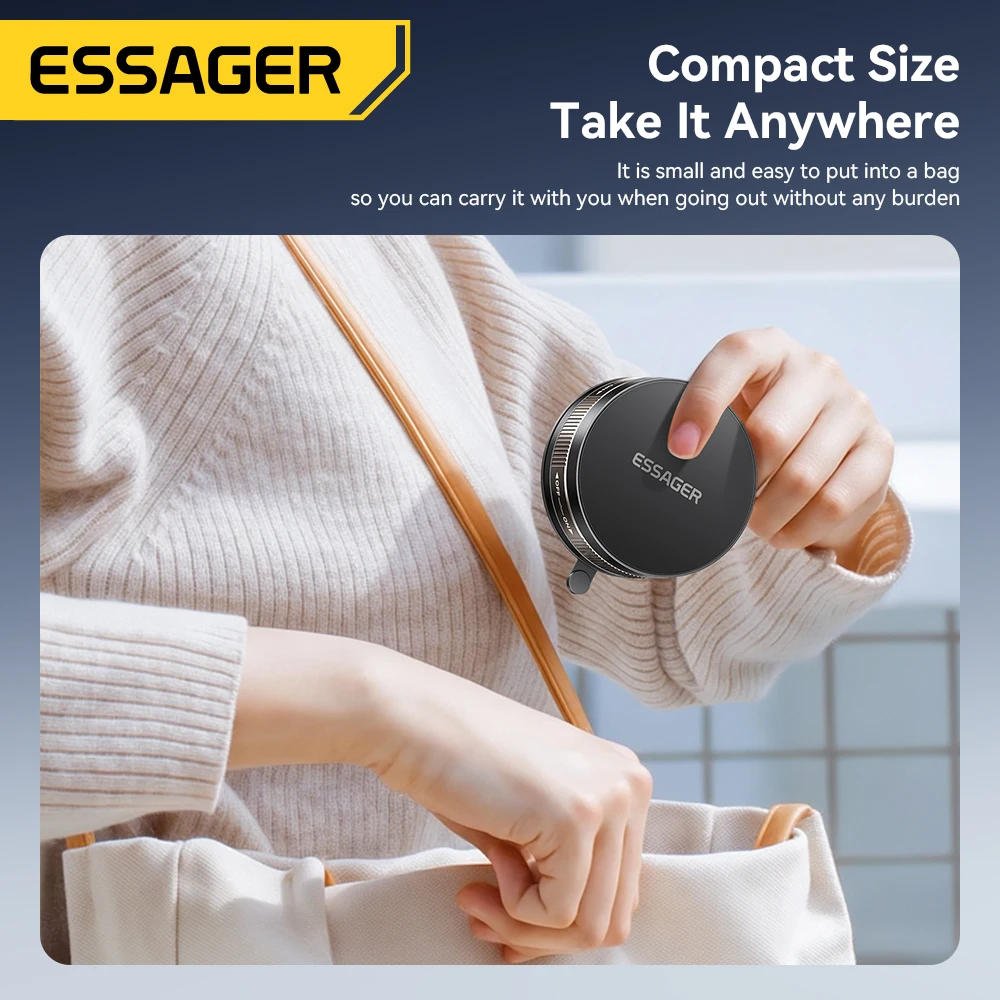 Essager 자석 자동차 마운트 휴대폰 홀더 진공 흡착 360 °   아이폰 16 15 14 13 12용 회전 강력한 흡입 브래킷