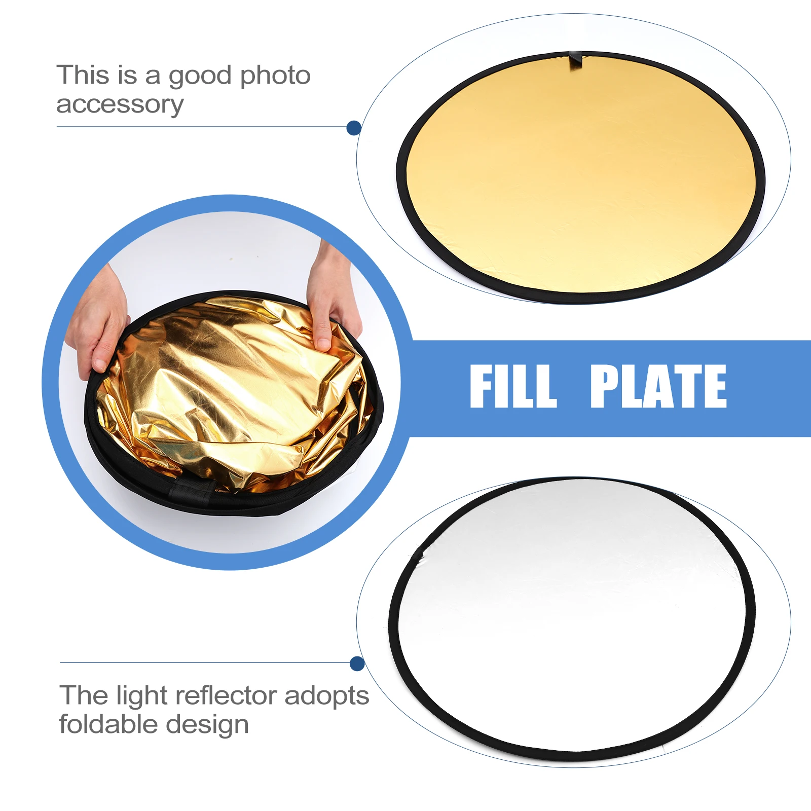 

Photography Reflector 5-In-1 Foldable Light Reflective Board For Cosmetics Still Life Jewelry Food Photo Lighting