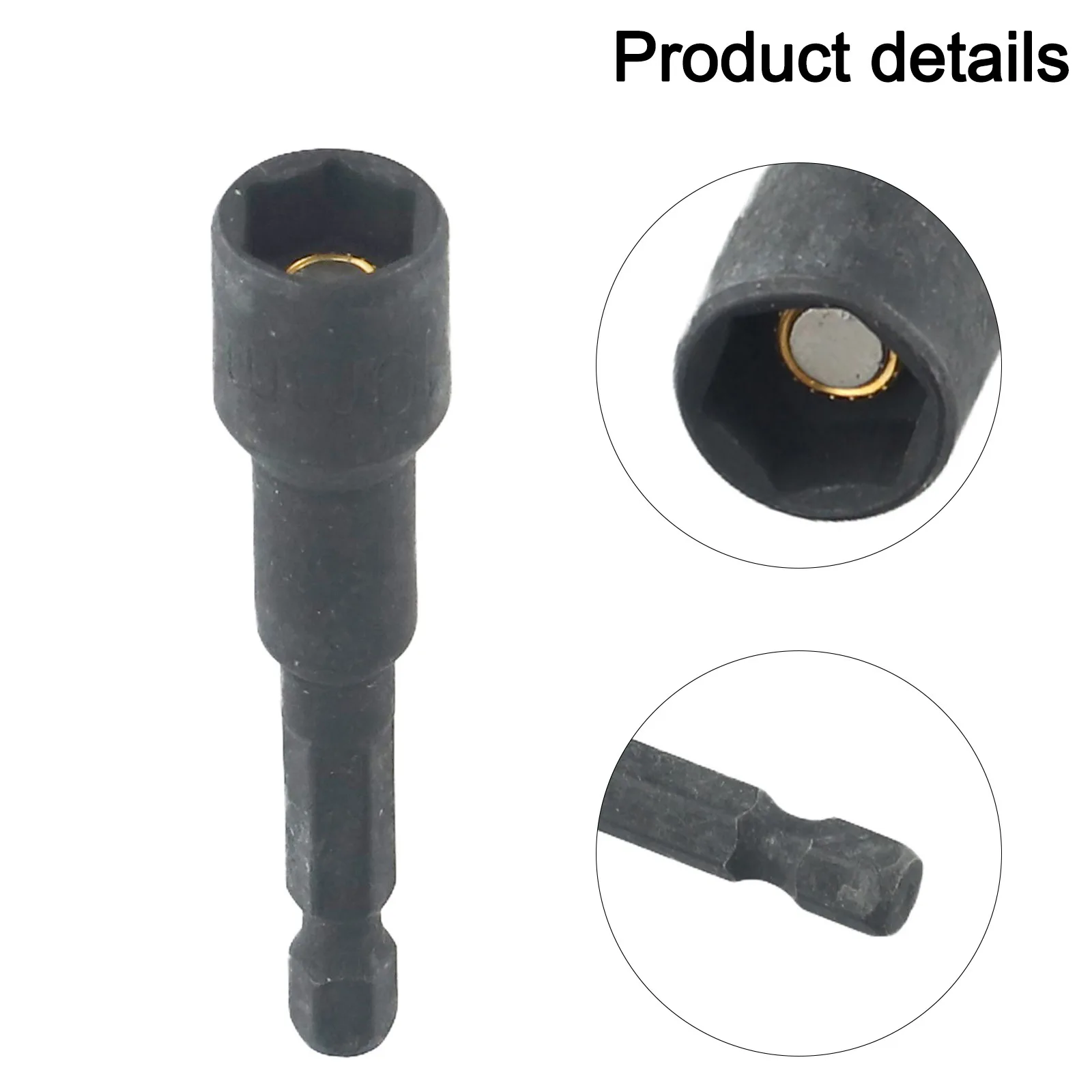 6-19mm Magnetic Nut Screwdriver Deep Socket Adapter 1/4inch Hex Wrench Heads Chromium-vanadium Steel Deep Socket 1/4 Hex Socket