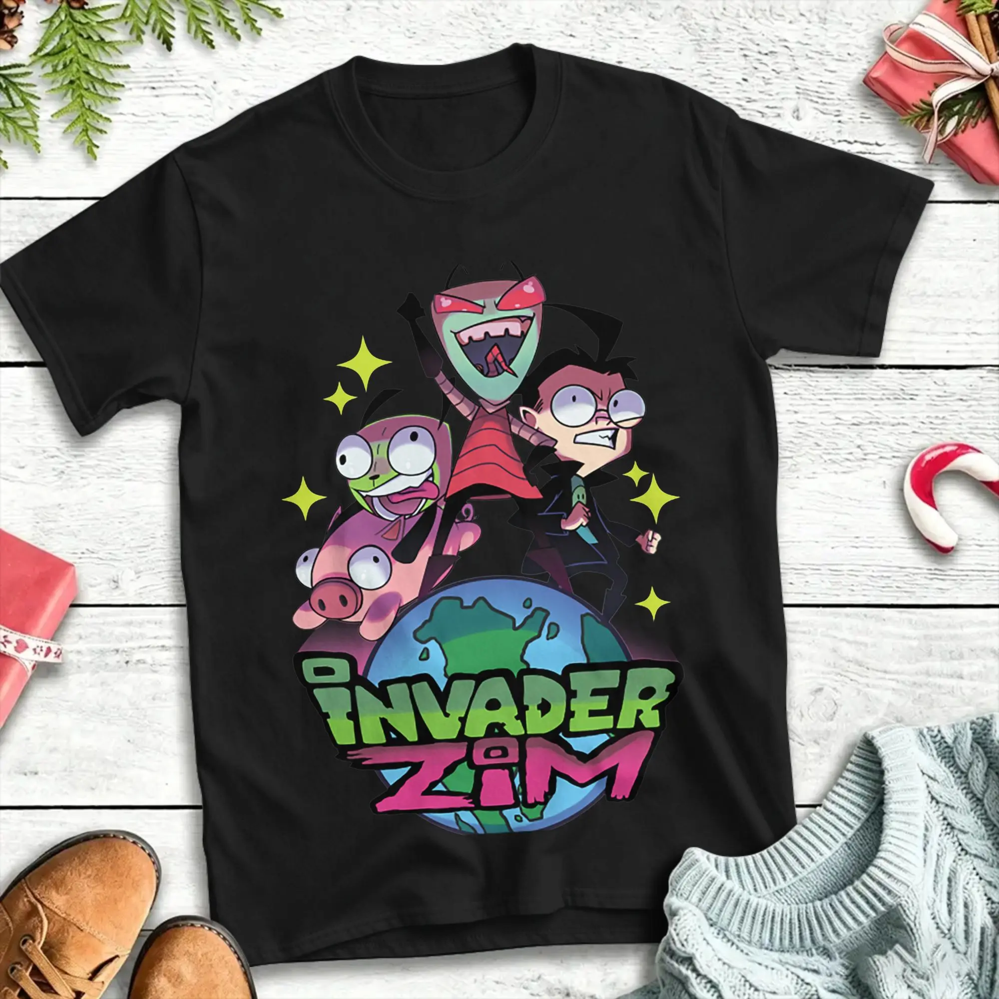 T-Shirt à manches courtes pour hommes et femmes, en coton, Invaders Zims Crazy, Conqueror, col ras du cou, grande taille