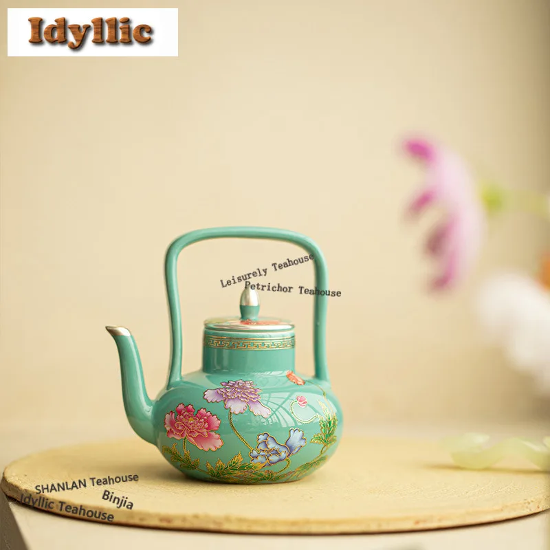 

170 мл позолоченный серебряный цвет эмали подъемная ручка чайник ручной работы чайник чайник чайник с фильтром посуда для напитков поставки