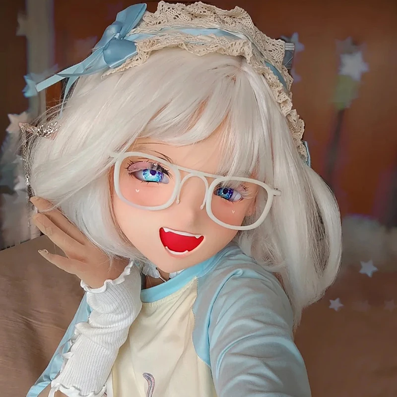 

BJD Customize Half Head Sweet Girl Resin Crossdress Japanese Cartoon Anime Female Cosplay Kigurumi Doll Mask Drag Queen