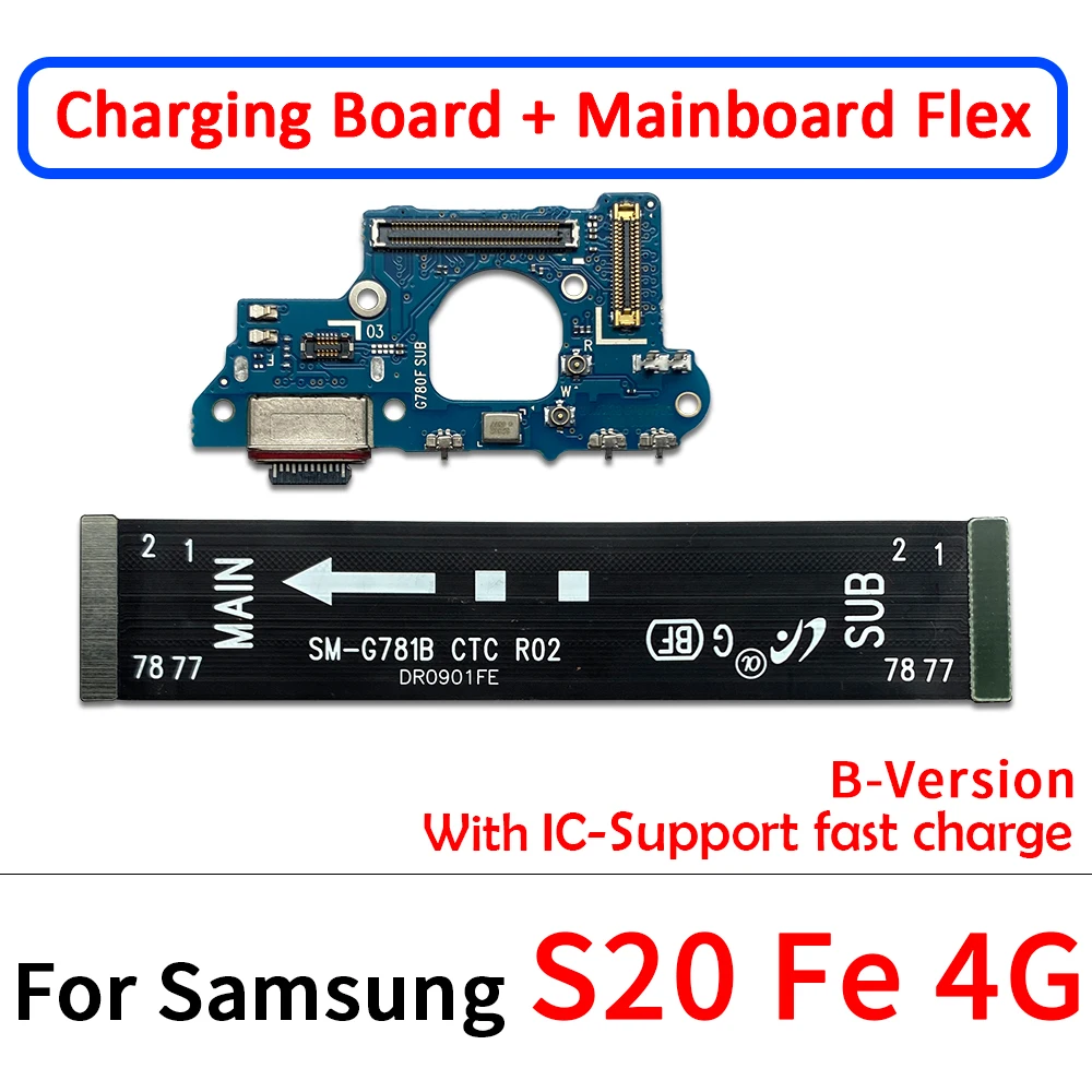 10Pcs，NEW USB Charging Dock Port Connector Board Microphone Main Flex Cable Repair For Samsung S20 Fe 4G G780F / 5G G781