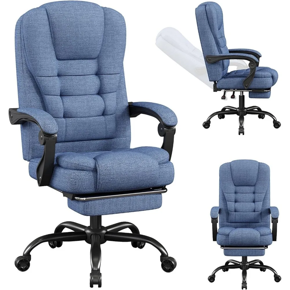 

Office Computer Task Chair- Ergonomic Desk Chair- High Back Executive Chair Height Adjustable with Footrest Lumbar, 360°