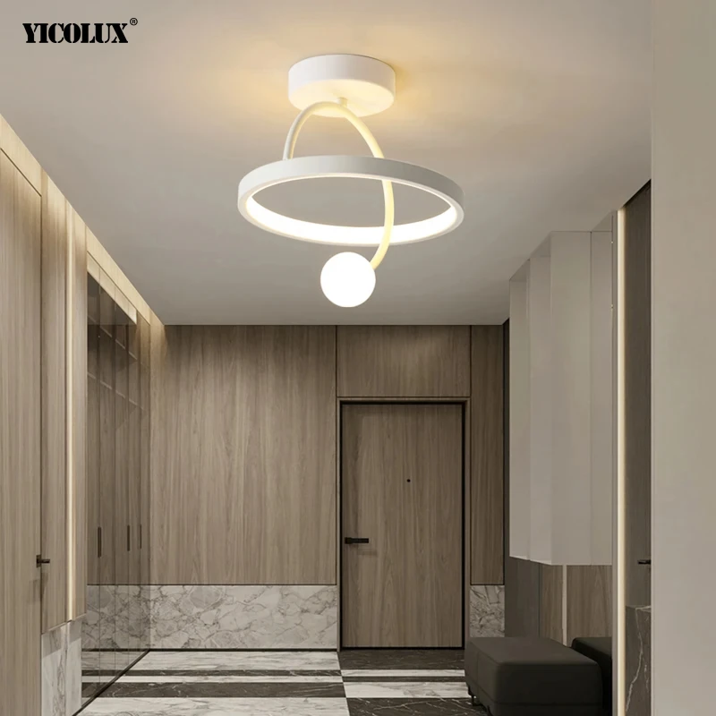 

Minimalist White LED Ceiling Lamp Aisle Hanging Chandelier for Living Dining Room Bedroom Hallway Balcony Home Decor Luster