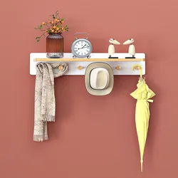 Nordic Wooden Coat Racks Wall Hook Clothes Hanger Coat Shelves Entrance Hall Room Furniture Multifunctional Home Accessories