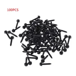 100Pcs 3mm/4mm/5mm/6mm DIY Puppen Kunststoff Schwarz Pin Sicherheit augen Für Handgemachte Bär Handwerk Kinder Kinder Spielzeug