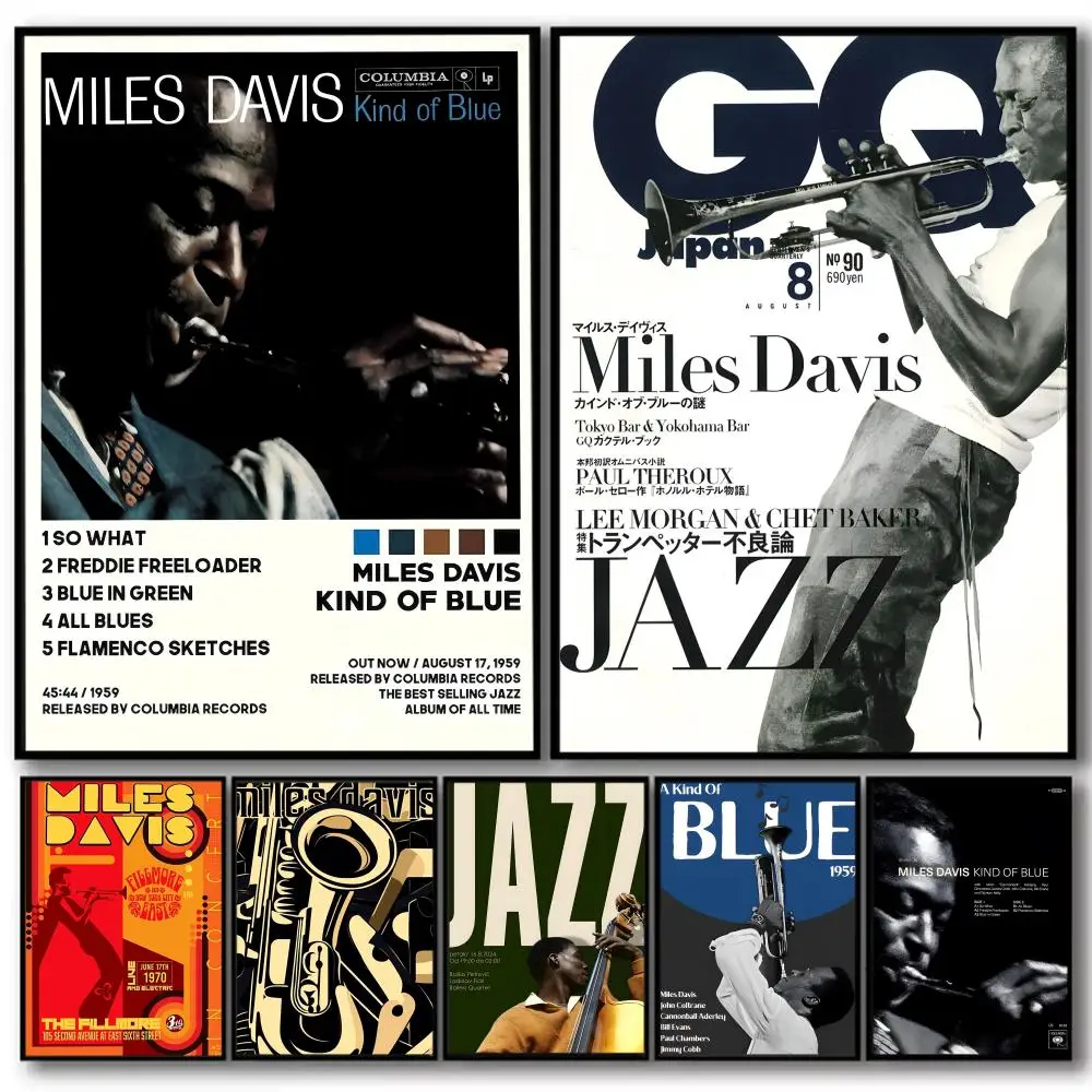 Póster clásico Vintage M_Miles Davis HD de lino, impresiones artísticas de pared para sala de estar, dormitorio, oficina, decoración del hogar, regalo
