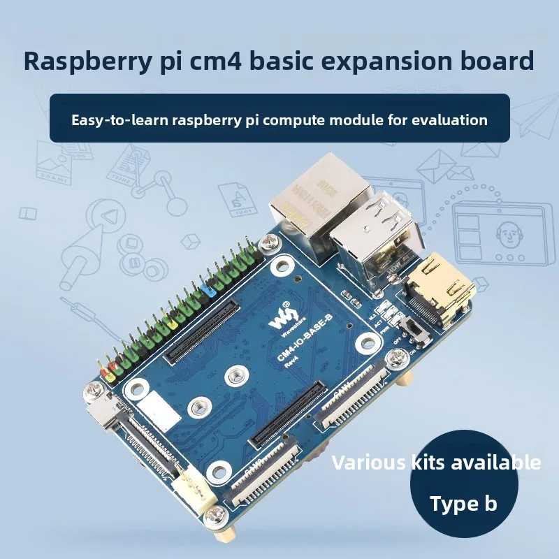 

Raspberry Pi CM4 Computing Module Base Board Ethernet 4K HDMI CSI Multiple Interfaces