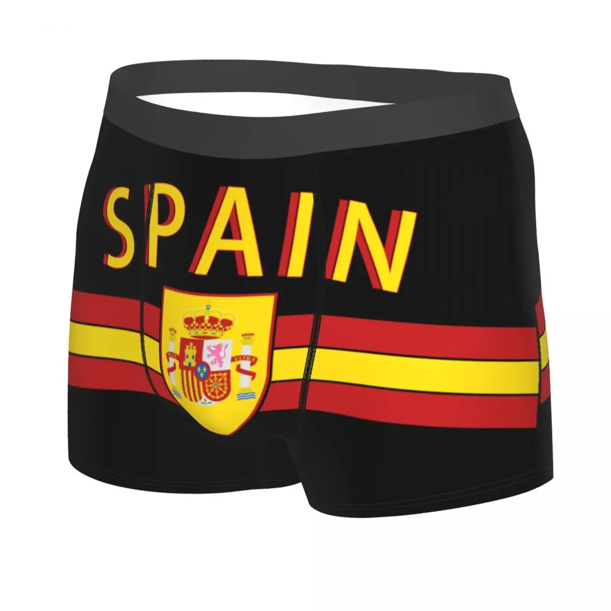 Male Sexy Coat Of Arms Of Spain Underwear Spanish Flag Boxer Briefs Soft Shorts Panties Underpants