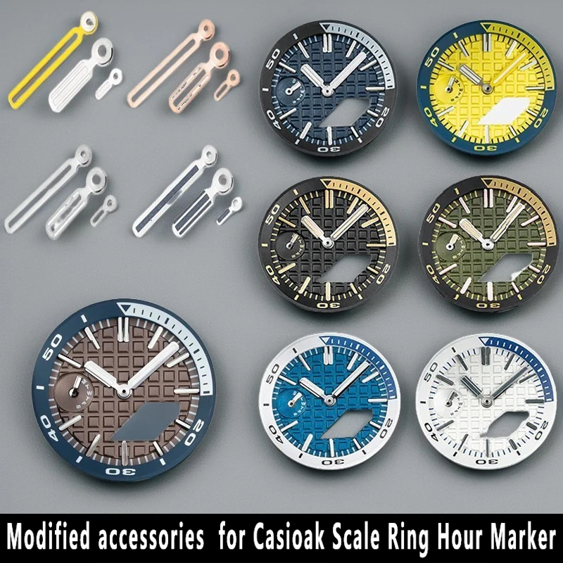 For Casio ga-2100 3IN1 Ring Watch Dial Plate Index DIY Accessories 2IN1 MOD Kit Modified Chapter Ring GA-2100 2110 Hour Marker