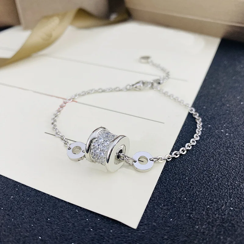 High quality S925 silver original Roman ceramic spiral bracelet for men and women luxury jewelry vintage couple style wedding