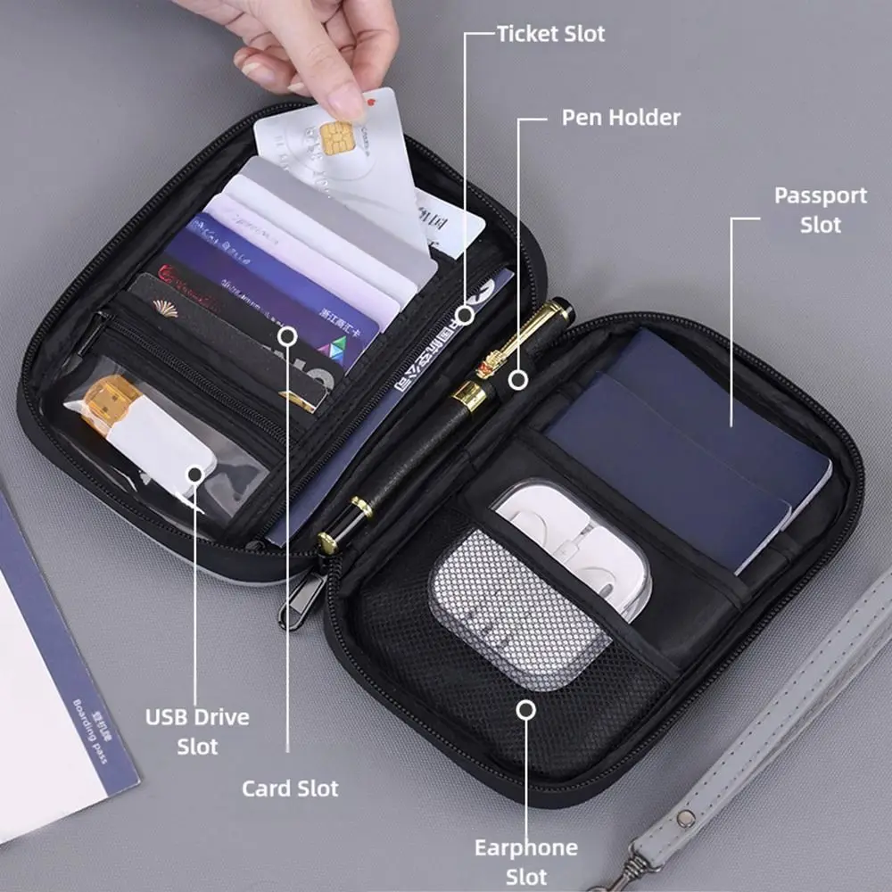 متعددة الوظائف RFID حجب حامل جواز السفر مقاوم للماء المحمولة بطاقات الائتمان الهوية حقيبة مضادة للسرقة حقيبة جواز السفر الأعمال #2