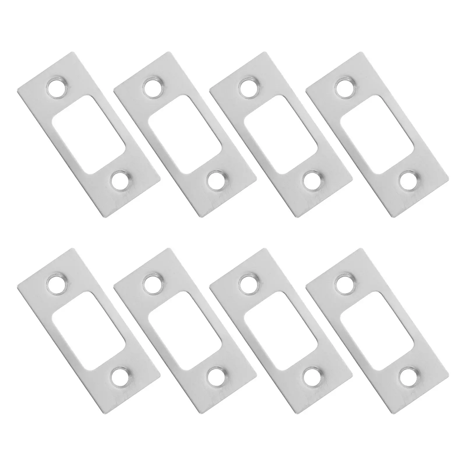 

8Pcs Door Strike Plate Set Stainless Steel Reinforced Dead Bolt Lock Strike Plate for Residential Commercial Security Door Lock