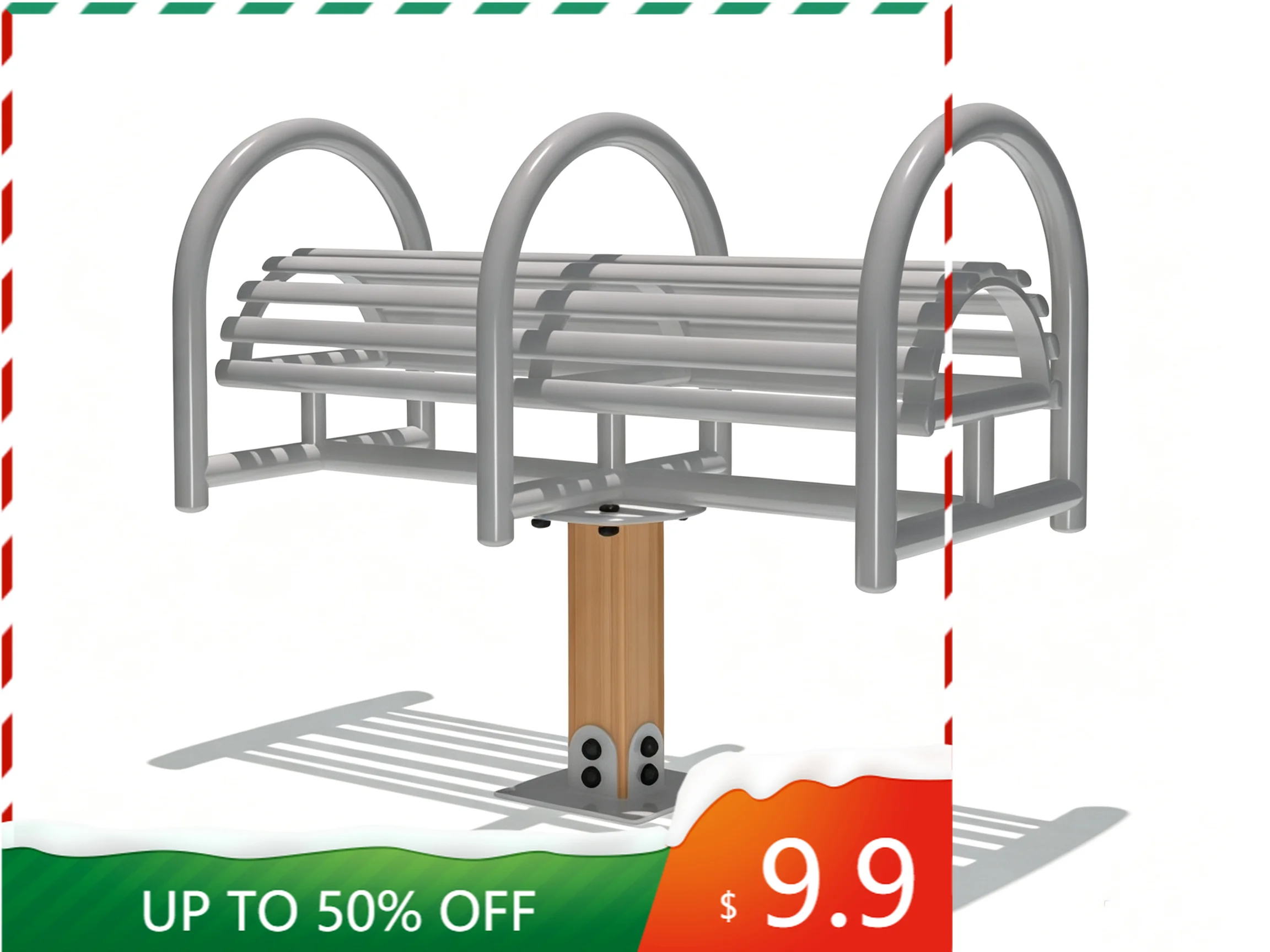 Durable Outdoor Air Walker Leg Stretcher Machine Galvanized Steel WPC for Public Park Hip & Leg Stretch Exercise