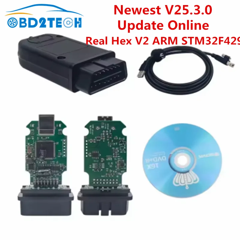 2026 For VAG HEX V2 V25.3.0 OBD2 Car Diagnostic Tool Unlimited VINs Online Update for VW Group Original ARM Chip STM32F429