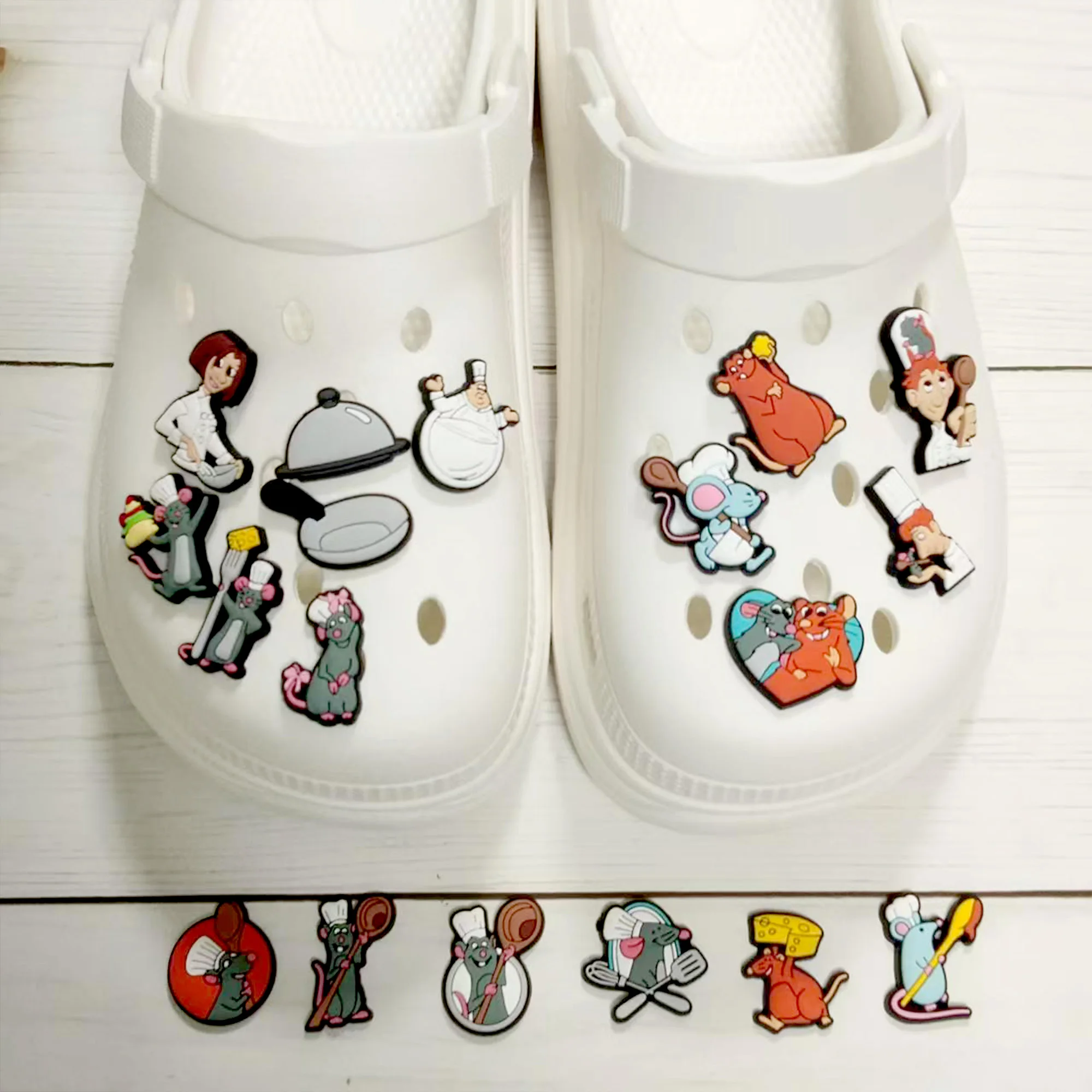 18pcs NEW Ratatouille Shoe Charms Cartoon Series ​for Shoe Charms Accessories for DIY  Classic Clog Shoe Decoration Kids Gifts
