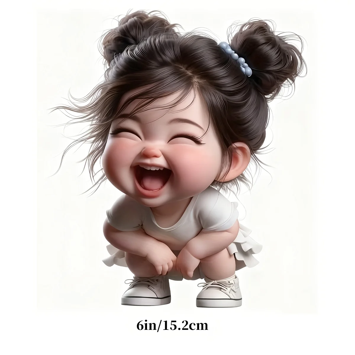 Cartoon Girl 6 Inch Glossy Vinyl Car Decal Sticker Waterproof for Laptop Window Helmet