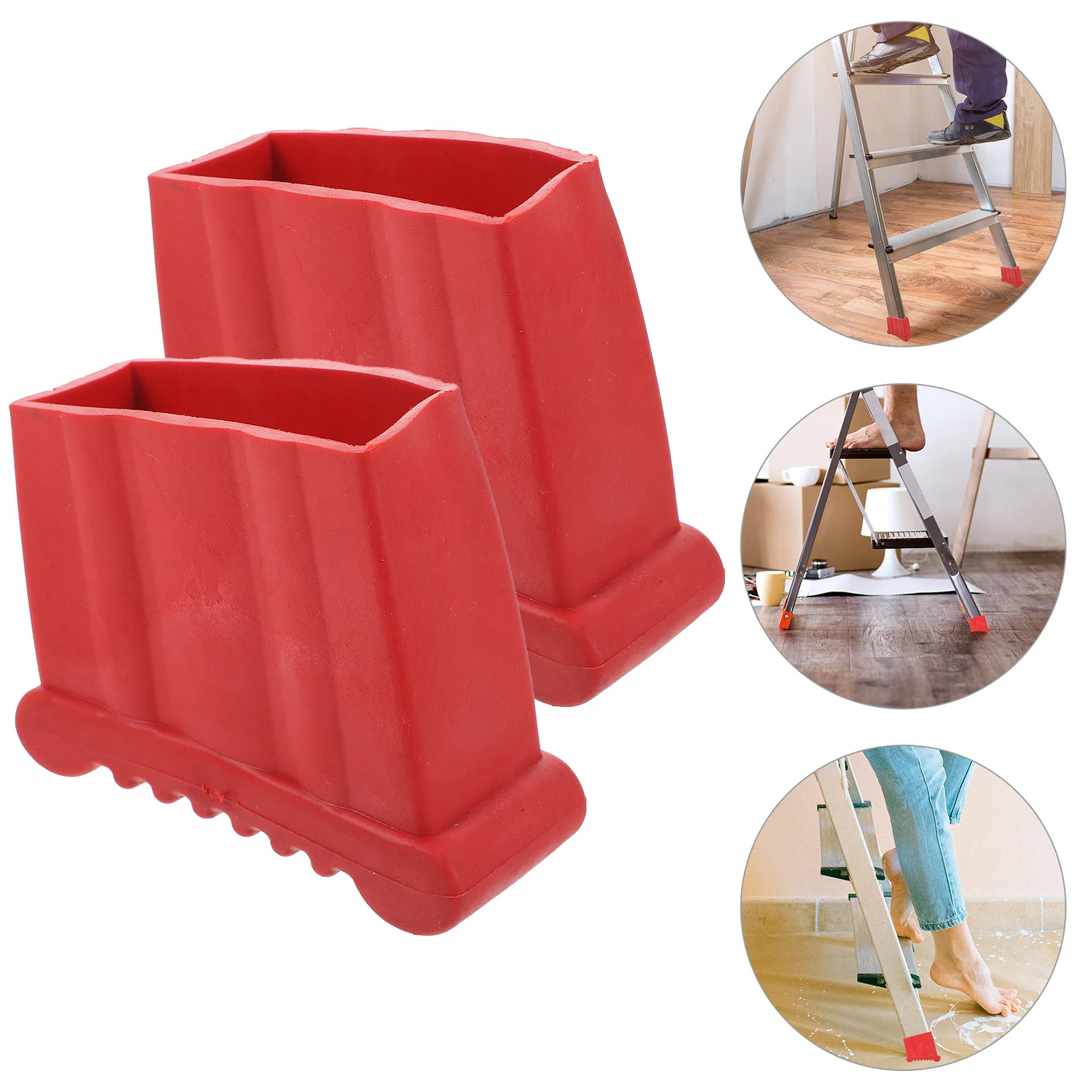 2 ชิ้นบันไดเท้าเปลี่ยนฟุตแผ่นยางลื่นความปลอดภัย Anti-SLIP Nonslip Telescoping MAT อะไหล่