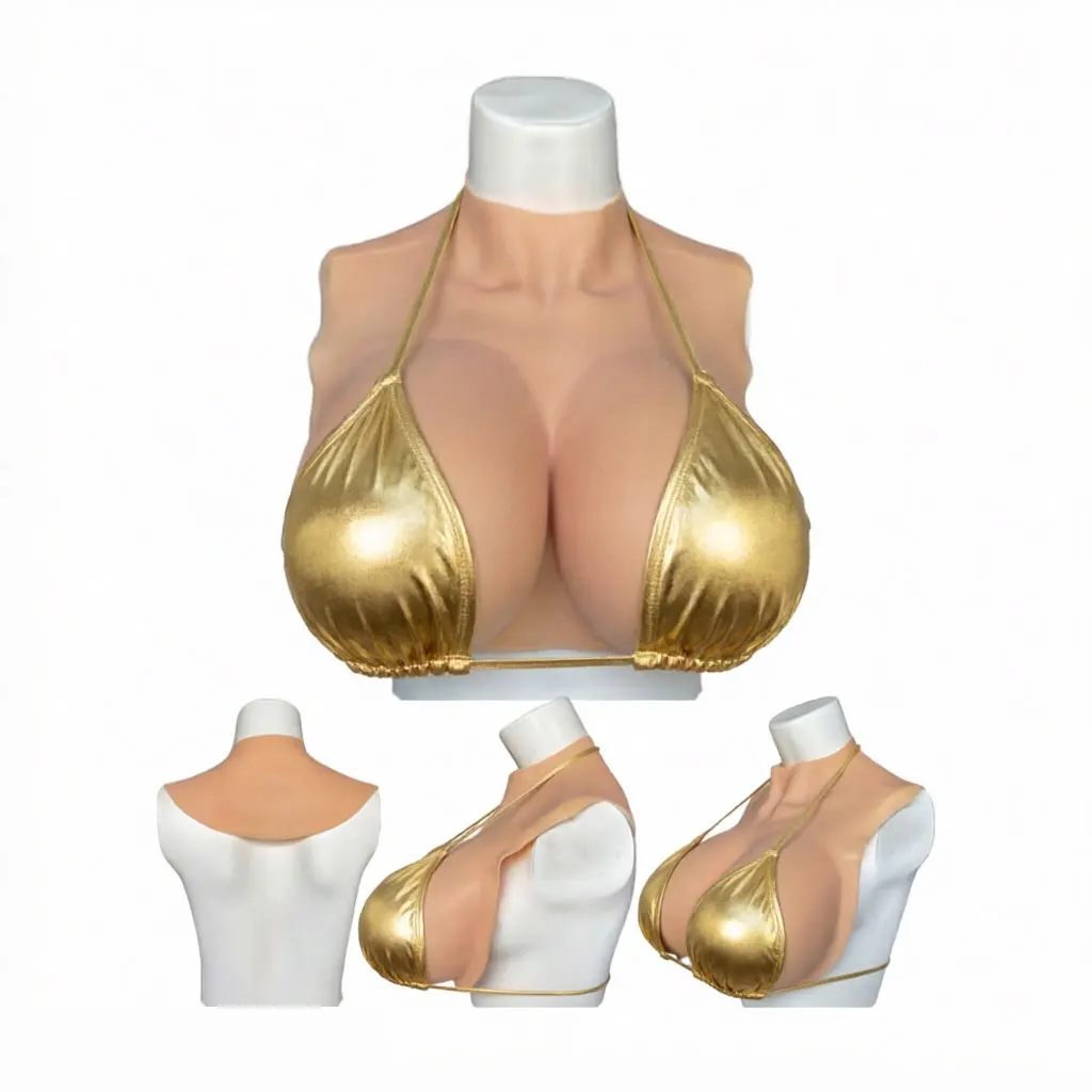 Huge Silicone Breast Forms Fake Boobs Plate for Transgender Crossdresser Dragqueen Cosplay Soft Shake Plump Bodysuit